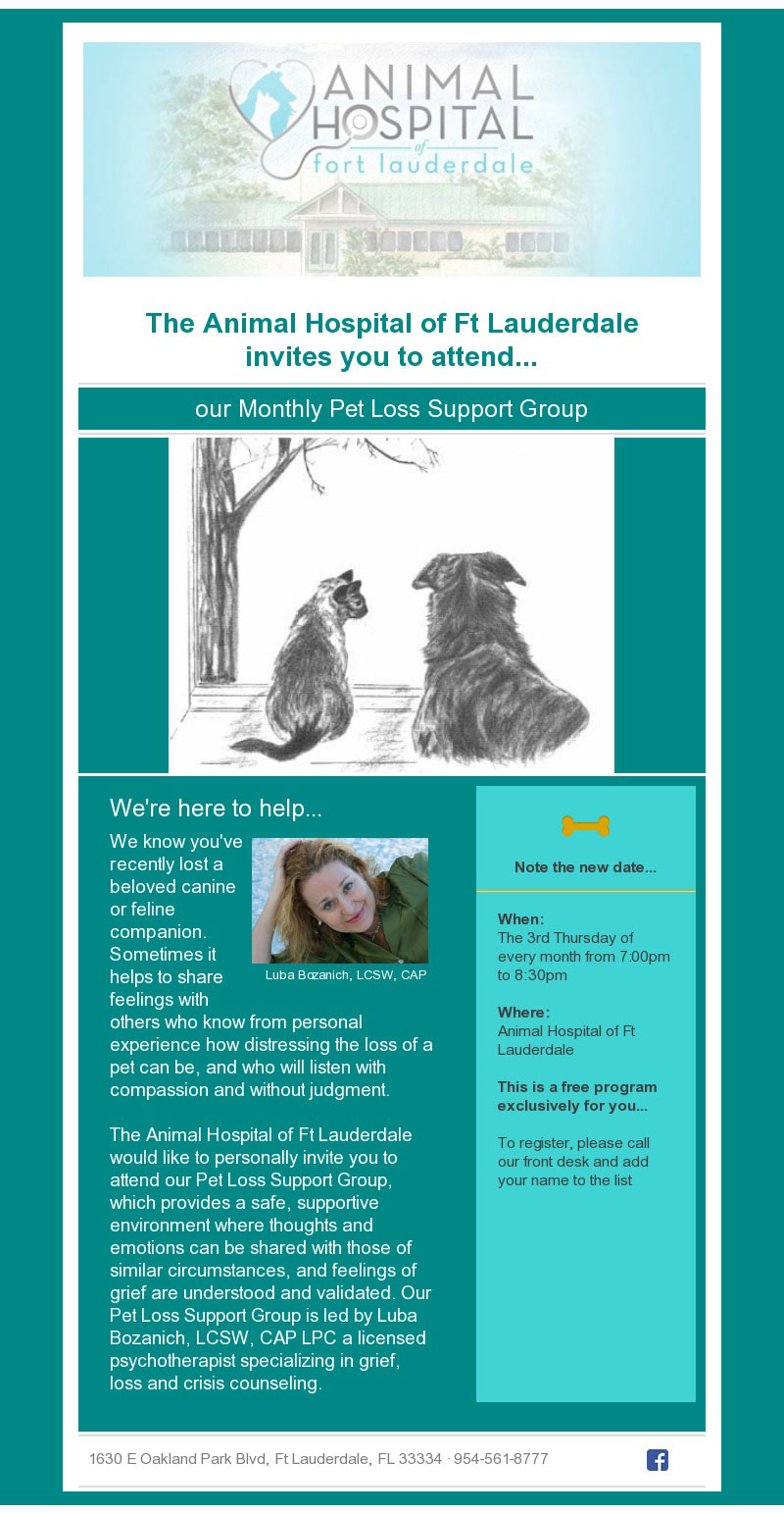 Pet Loss Support Group - Animal Hospital of Ft. Lauderdale
